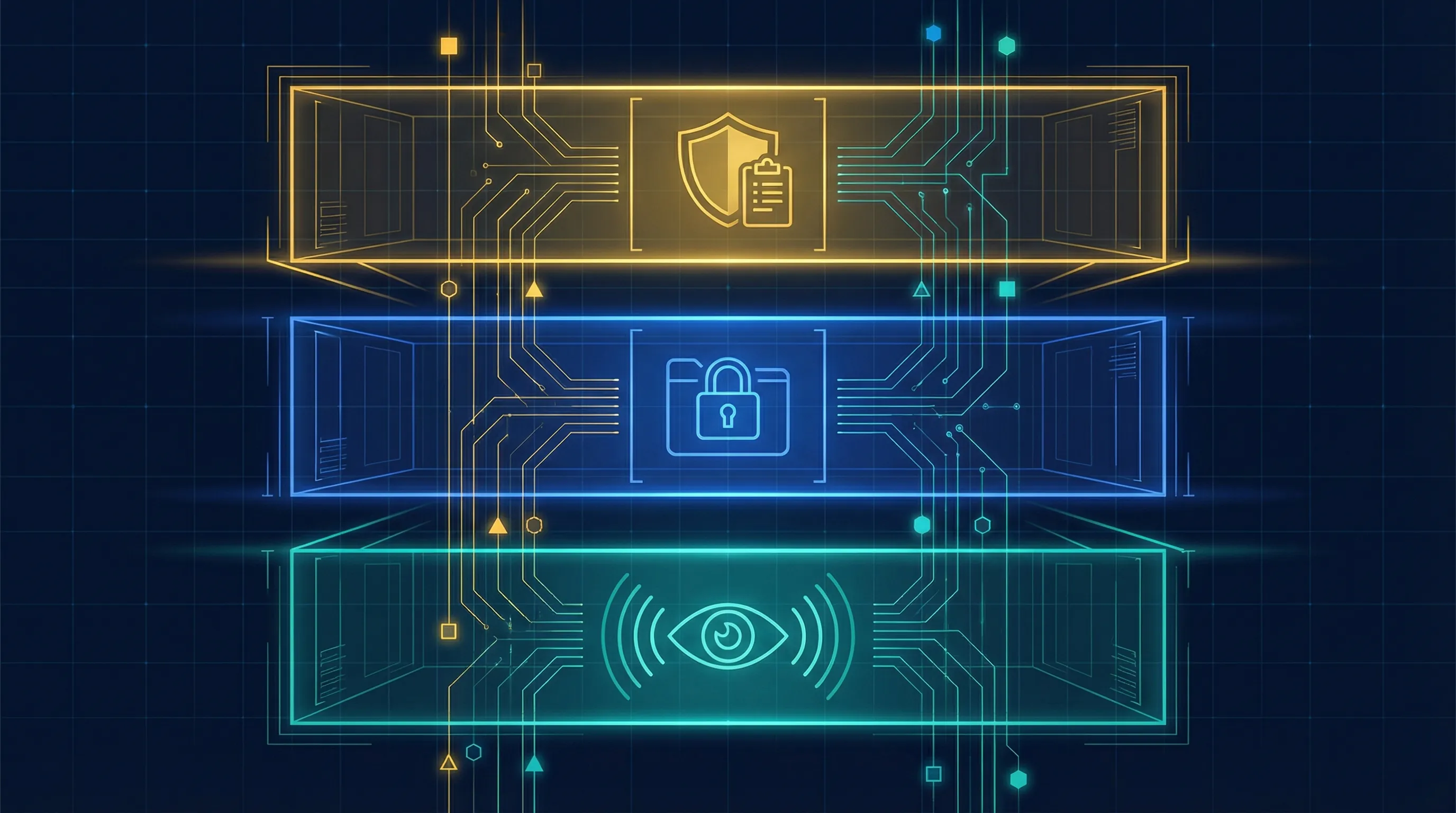 ISO 42001 controls mapped to AI agent containment layers showing governance, security, and monitoring zones