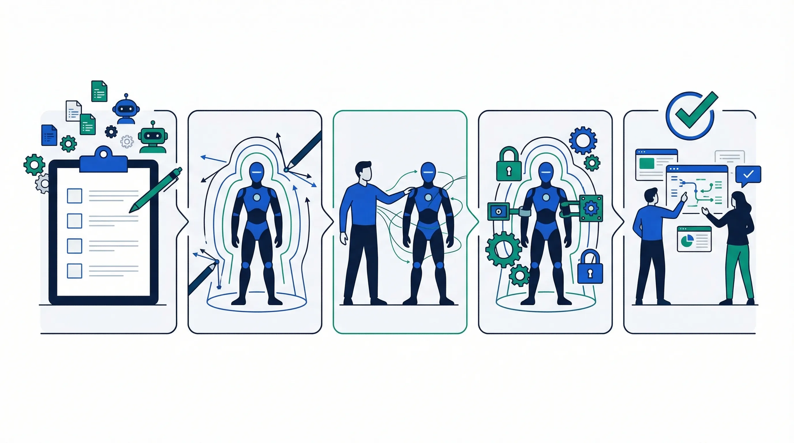 Five-step implementation progression for IMDA framework